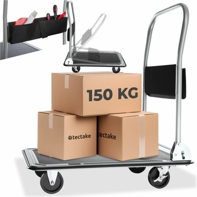 Přepravní vozík TecTake 402777 Plošinový s brzdami 150 kg