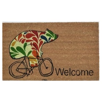 Home Elements WELCOME Medvěd na Kole hnědá 40 x 60 cm