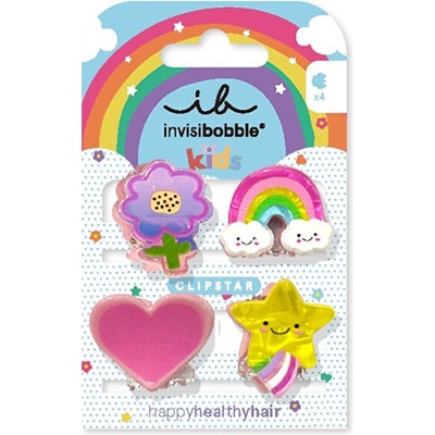 Invisibobble CLIPSTAR KIDS Happy World - Sponka do vlasů 4 ks