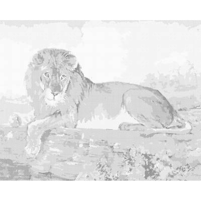 ZUTY Bodkovanie - LEV NA SAVANE Rámovanie: bez rámu a bez vypnutia plátna, Rozmer: 40x50 cm