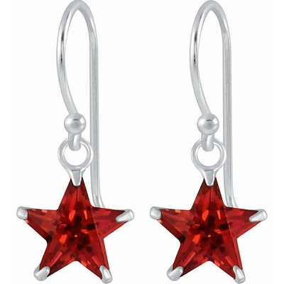 Nefertitis 02106 Stříbrné visací náušnice 22 mm RED STAR NF59240 1,6 cm, 1,6 g