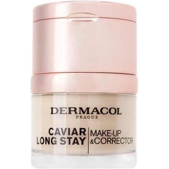 Dermacol Caviar Long Stay дълготраен фон дьо тен с екстракт от хайвер и коректор за несъвършенства цвят 1 Pale 30ml