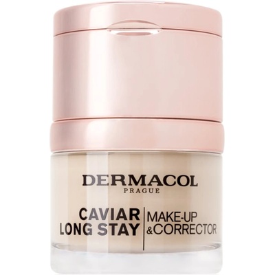 Dermacol Caviar Long Stay дълготраен фон дьо тен с екстракт от хайвер и коректор за несъвършенства цвят 1 Pale 30ml