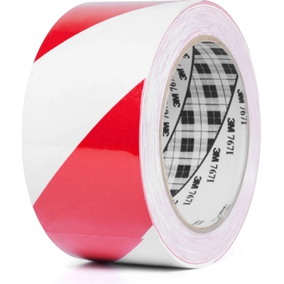 3M pvc výstražná páska červená a 50 mm x 33 m biela 767