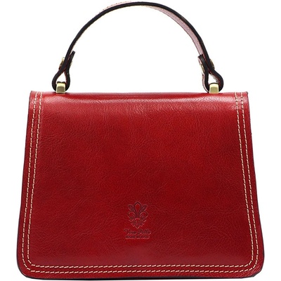 Malá tmavočervená kožená kabelka do ruky Florence