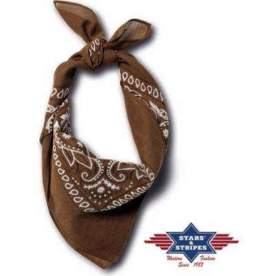 bavlněný šátek bandana hnědá