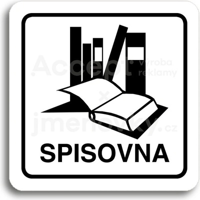 ACCEPT Piktogram spisovna - bílá tabulka - černý tisk