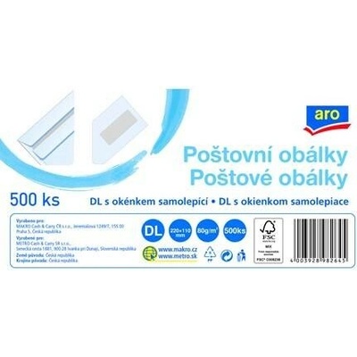 aro Obálka DL s okénkem samolepicí 500 ks