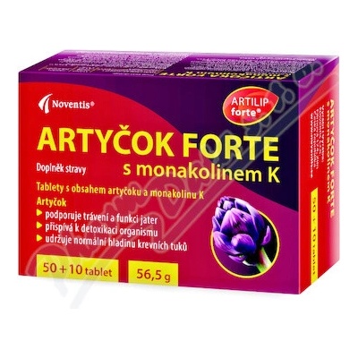 Artyčok Forte s monakolinem K 50+10 tabliet