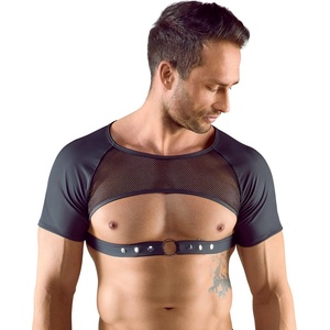Svenjoyment Open Chest Crop Top with Short Sleeves 2161893 Black XL