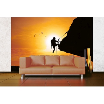 DIMEX ART s. r. o Самозалепваща се флизелинова фототапета алпинизъм при залез слънце 375 x 250 см