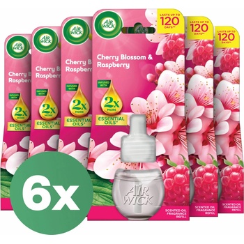 Air Wick Náplň do elektrického osviežovača vzduchu Cherry Blossom a Raspberry 6 x 19 ml
