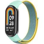 Planet Tech Текстилна каишка за Xiaomi Mi Band M8, M9, M10 фитнес гривна, Мента-жълто (MiBand8-36)