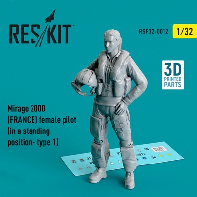 Mirage Reskit 2000 FRANCE female pilot in a standing position type 1 3D Printed 1:32