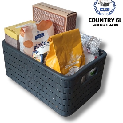 Rotho úložný box Country A5 6L antracit