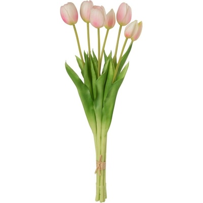 Kytica 7ks svetlo ružových realistických tulipánov Tulips - 45cm - J-Line by Jolipa