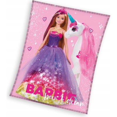 Carbotex Dětská deka Barbie a Kouzelný Jednorožec