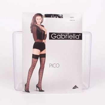 Image 1 of Нежен модел дамски дълги чорапи в черен цвят с разкошни фигурки - 20 den