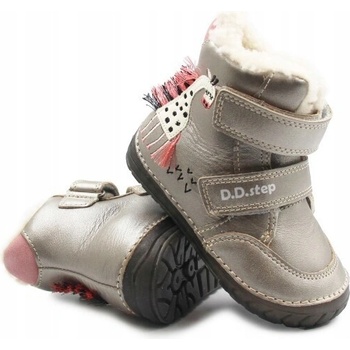 D.D.Step dívčí zimní boty zateplené kožíšek bronze