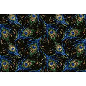 DIMEX ART Флизелинов фототапет бродирани паунови пера 375 x 250 см