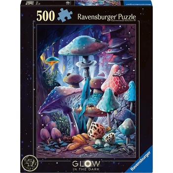 Ravensburger Светещ пъзел Ravensburger от 500 части - Гъби на лунна светлина (12001386)