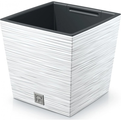 Prosperplast Květináč FURU SQUARE LOW 24 cm bílý