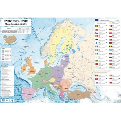 Evropská unie - nástěnná mapa 160 x 120 cm, lamino + 2 lišty