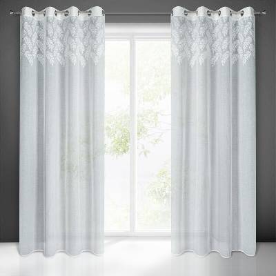 Takoy Záclona ANET s ozdobným pruhem žakárových listů v horní části 140 x 250 cm-HF-410783 | 140 x 250 cm