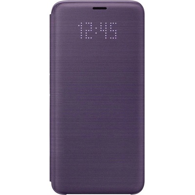 Samsung LED View Cover - оригинален кожен калъф през който виждате информация от дисплея за Samsung Galaxy S9 (виолетов)