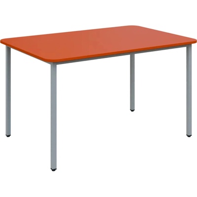 JSBR 130 N jídelní stůl kovová podnož stříbrná deska 18 mm 1300 x 900 mm pomeranč