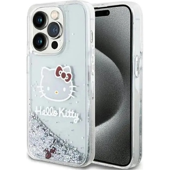 Hello Kitty Кейс Hello Kitty Liquid Glitter Charms Kitty Head за iPhone 14 Pro Max, сребрист (KXG0078929)