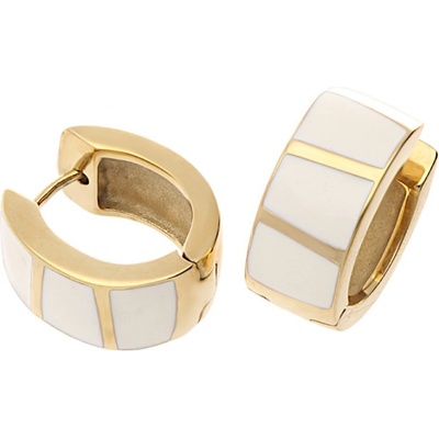 MPM Dámské ocelové nerezové náušnice 7249 - zlatobílé barvy