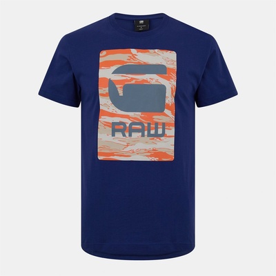 G Star Тениска G Star Camo Box Graphic T-Shirt - Ballpen Blue
