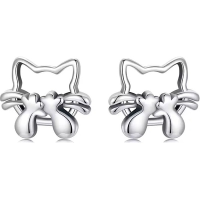 Grace Silver Jewellery stříbrné náušnice ve tvaru kočky E-SCE1846/290 stříbrná