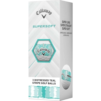 Callaway Supersoft Dist Stripe tyrkysovo/bílé 3 ks
