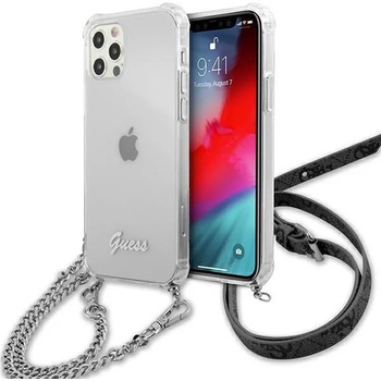 GUESS Калъф за телефон Guess GUHCP12MKC4GSSI 4G Silver Chain за Apple iPhone 12/12 Pro, прозрачен (GUE001314)