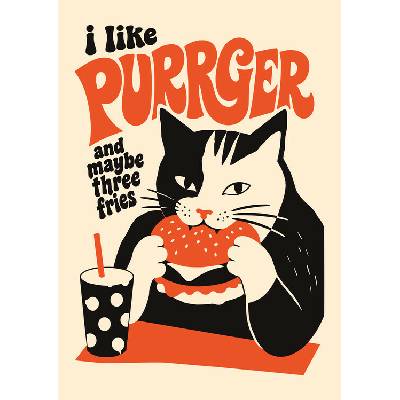 Plagát, Obraz - Funny Cat Burger, Patryk Krygowski, 30 × 40 cm