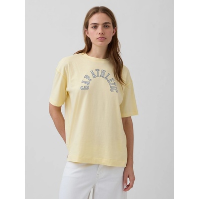 GAP Oversize tričko s logom Athletic VintageSoft Žltá