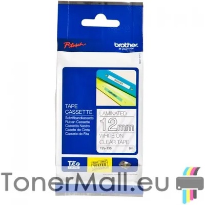 Brother Tape White on Clear Brother TZ-135