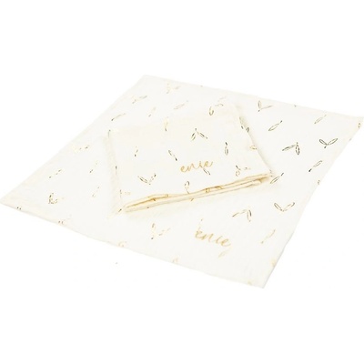 Enie Baby mušelínové 2ks 30x30 cm béžová se zlatými lístky