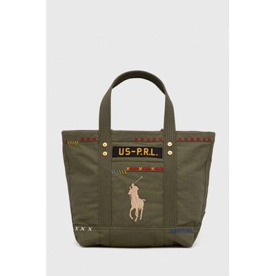 Ralph Lauren Bavlnená taška Polo zelená 428907613