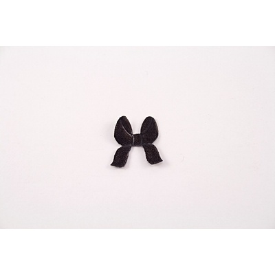Našívacia mašlička - hnedá - rozmer 1,5 cm x 1,8 cm