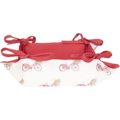 Oboustranný bavlněný košíček na pečivo Red Bicycle – 35x35x8 cm