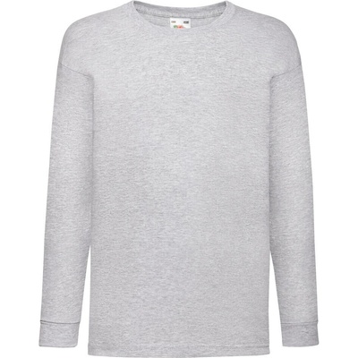 Fruit of the Loom Tričko Valueweight dlouhý rukáv tmavě šedý melír