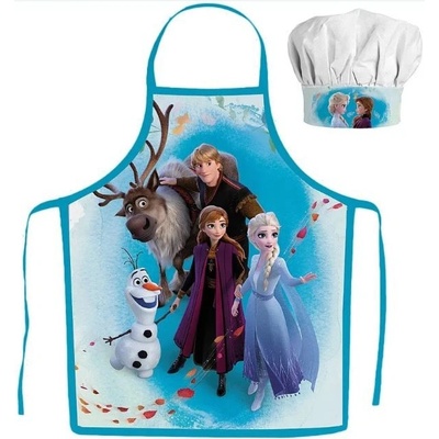 Max-fashion KFT Dětská zástěra FROZEN všichni set s čepicí modrá