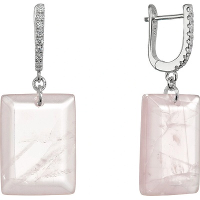 Evolution Group Stříbrné náušnice s růženínem 11743.3