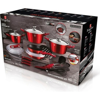 Image 1 of Berlinger Haus Burgundy Metalic Line 22 pcs (BH/7180)