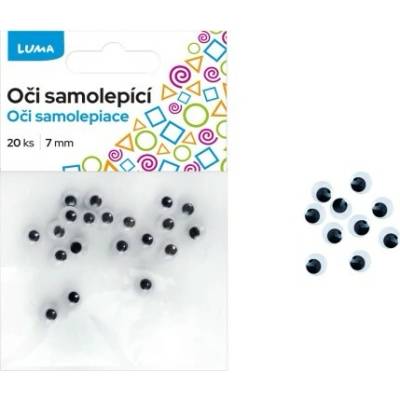 LUMA Dekorační oči kulaté - samolepící 7 mm, 20 ks - F800030