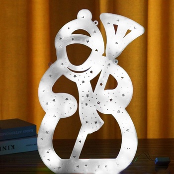 eCa Vianočná závesná LED Snehuliak 42 x 25 cm IP20 studená biela