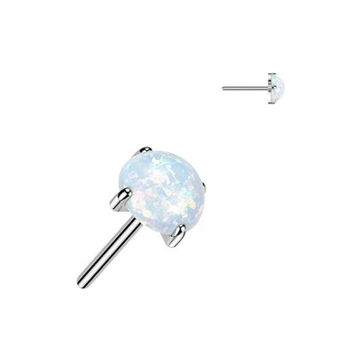 Šperky4U Ozdobná část k PUSH IN piercingu TITAN, opál TIT1643-04